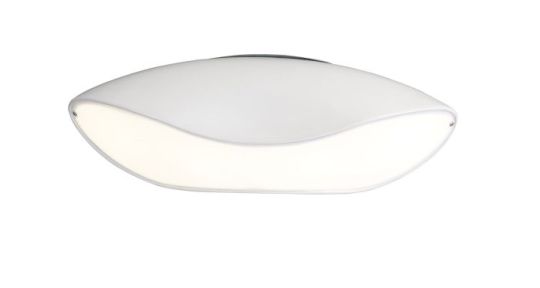 Mantra Pasion Oval Ceiling 4 Light E27 Gloss White/White Acrylic/Polished Chrome CFL Lamps INCLUDED