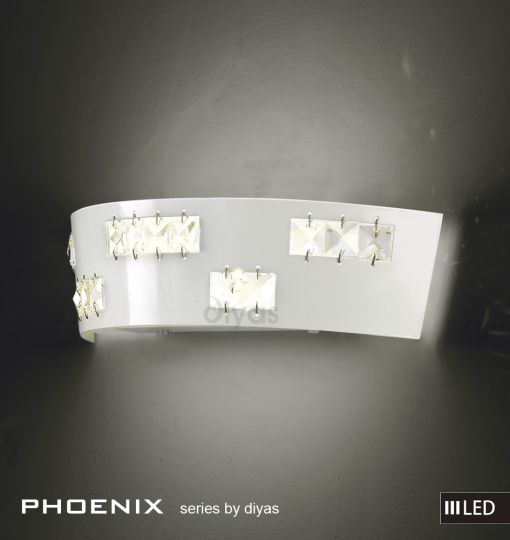 Diyas Lighting IL80001 - Phoenix Wall Lamp 6 X 0.5W LED 3600K White/Crystal