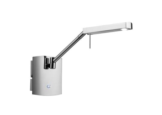 Mantra Phuket Wall Lamp 1 Light 7W LED 3000K 600lm Touch Dimmer Polished Chrome 3yrs Warranty