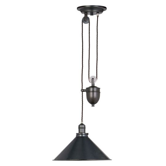 Elstead Lighting Provence 1 Light Rise And Fall Pendant - Old Bronze