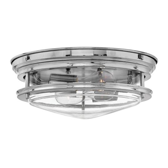 Hinkley Lighting Hadrian 2 Light Flush Mount - Clear Glass - Chrome