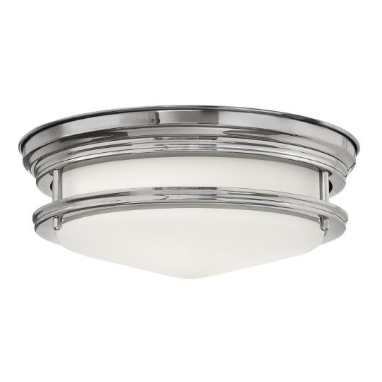Hinkley Lighting Hadrian 2 Light Flush Mount - Opal Glass - Chrome