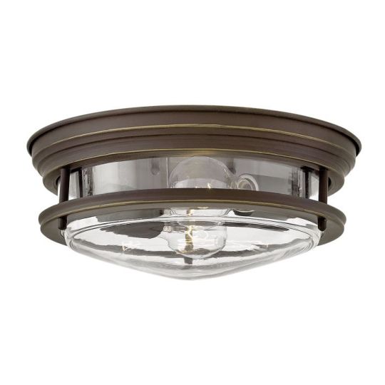 Hinkley Lighting Hadrian 2 Light Flush Mount - Clear Glass - Oil Rubbed Bronze