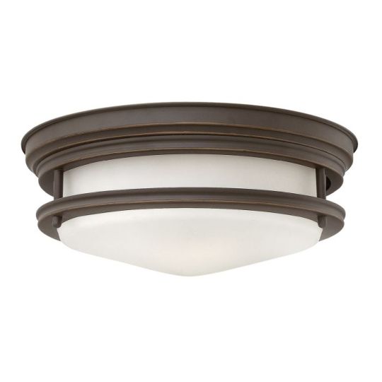 Hinkley Lighting Hadrian 2 Light Flush Mount - Opal Glass - Oil Rubbed Bronze