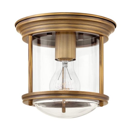 Hinkley Lighting Hadrian 1 Light Flush Mount - Clear Glass - Brushed Bronze