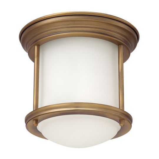 Hinkley Lighting Hadrian 1 Light Flush Mount - Opal Glass - Brushed Bronze