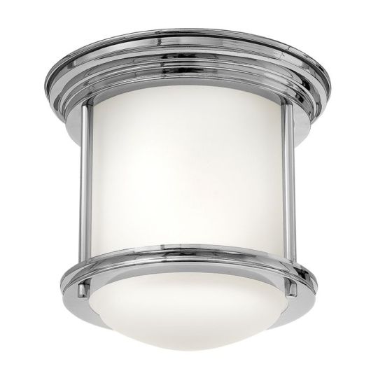 Hinkley Lighting Hadrian 1 Light Flush Mount - Opal Glass - Chrome