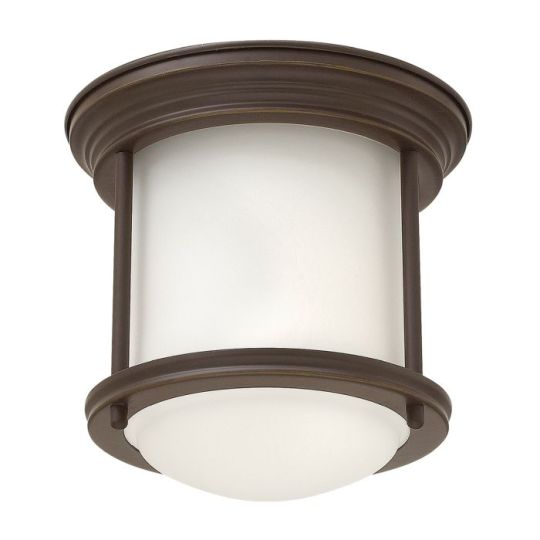 Hinkley Lighting Hadrian 1 Light Flush Mount - Opal Glass - Oil Rubbed Bronze