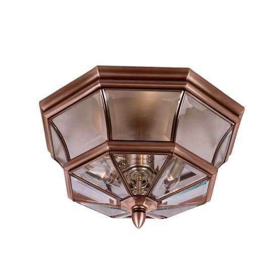 Quoizel Newbury 3 Light Flush Mount - Aged Copper