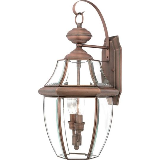 Quoizel Newbury 2 Light Large Wall Lantern - Aged Copper