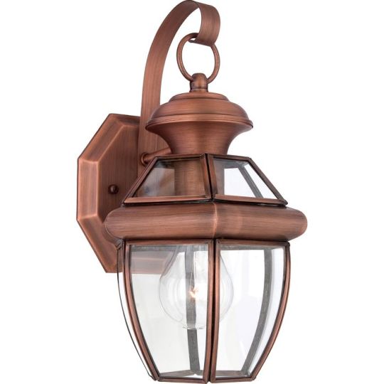 Quoizel Newbury 1 Light Small Wall Lantern - Aged Copper