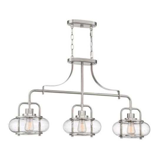 Quoizel Trilogy 3 Light Island Pendant - Brushed Nickel