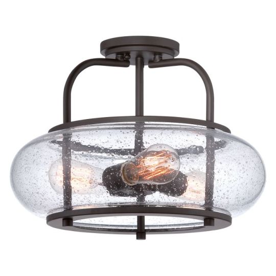 Quoizel Trilogy 3 Light Medium Semi-Flush - Old Bronze