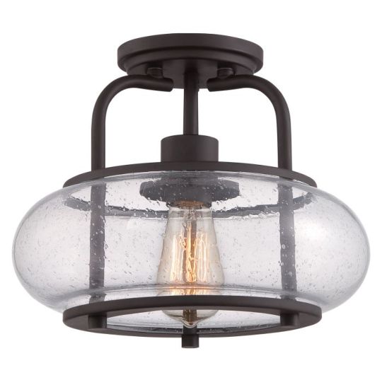 Quoizel Trilogy 1 Light Small Semi-Flush - Old Bronze