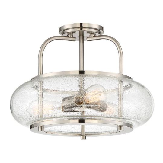 Quoizel Trilogy 3 Light Semi-Flush Mount - Brushed Nickel