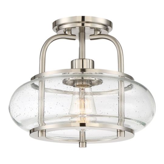 Quoizel Trilogy 1 Light Semi-Flush Mount - Brushed Nickel