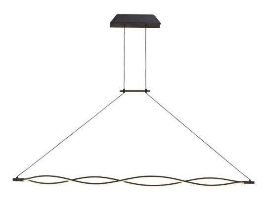 Mantra Sahara BR XL Linear Pendant 42W LED 2800K 3400lm Frosted Acrylic Brown Oxide 3yrs Warranty