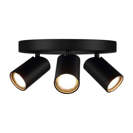 Mantra Sal Round 3 Light Spotlight GU10 Matt Black