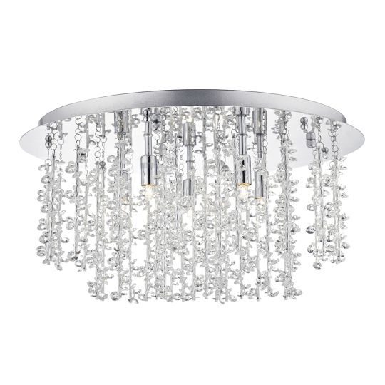 Dar Lighting Sestina 5 Light G9 Flush Decorative Rods and Crystal Beads SES5350