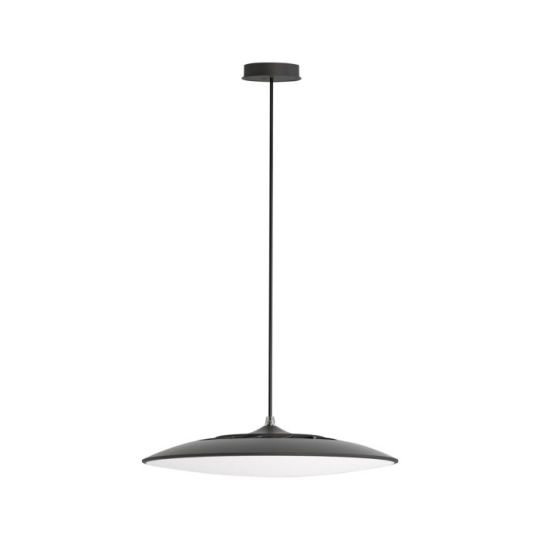 Mantra Slim LED Pendant 25cm Round 16W LED 3000K 1440lm Black 3yrs Warranty