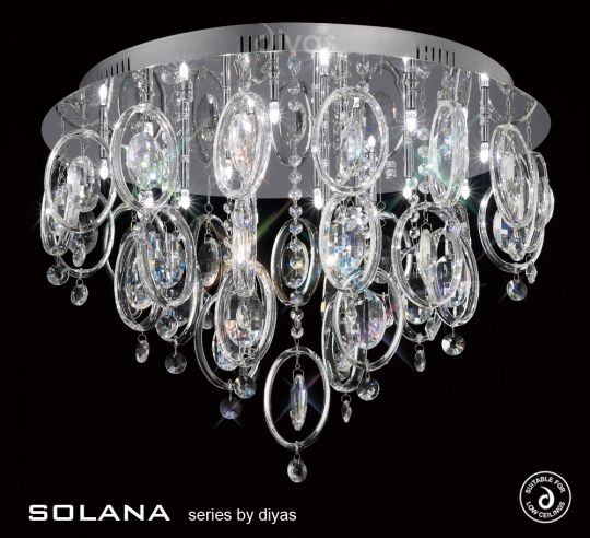 Diyas Lighting IL31352 - Solana Ceiling 18 Light Polished Chrome/Crystal