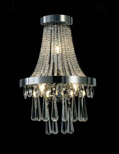 Diyas IL31434 Sophia Wall Lamp 3 Light E14 Polished Chrome/Crystal