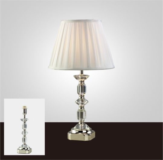 Diyas IL11002 Sora Crystal Table Lamp Without Shade 1 Light Silver Finish