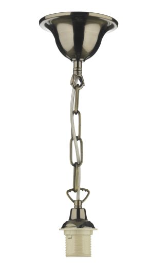Dar Lighting 1 Light Single Suspension complete with 50CM Chain Antique Brass SP6575
