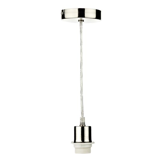 Dar Lighting 1 Light Satin Chrome E27 Suspension With Clear Cable SP68