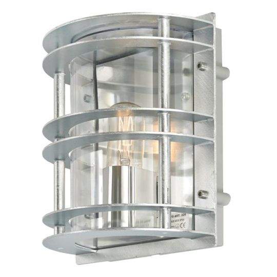 Norlys Stockholm 1 Light Flush Light - Galvanised With Clear Glass