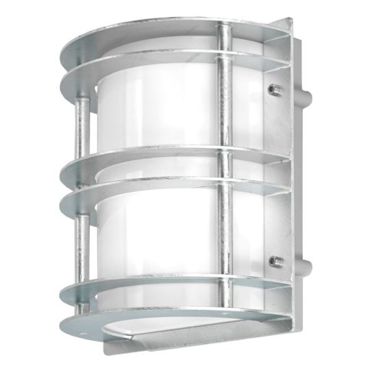 Norlys Stockholm 1 Light Flush Light - Galvanised With Opal Glass