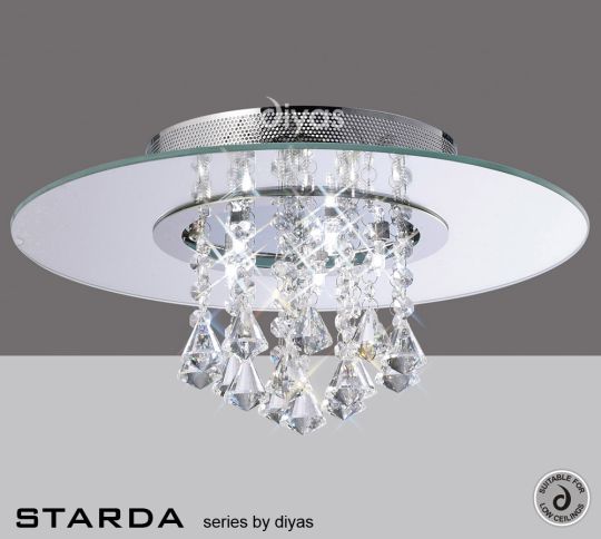 Diyas Lighting IL31003 - Starda Ceiling Round 5 Light Polished Chrome/Crystal