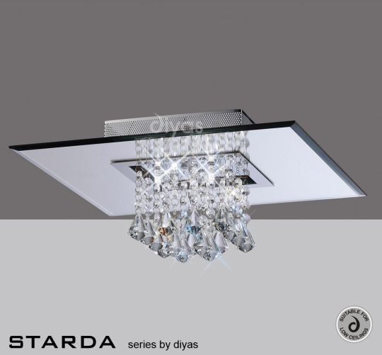 Diyas Lighting IL31004 - Starda Ceiling Square 5 Light Polished Chrome/Crystal