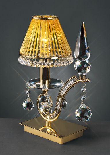 Diyas IL30020 Tara Table Lamp 1 Light French Gold/Crystal