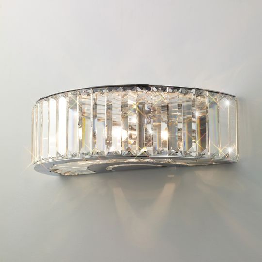 Diyas IL30071 Torre Wall Lamp 3 Light Polished Chrome/Crystal