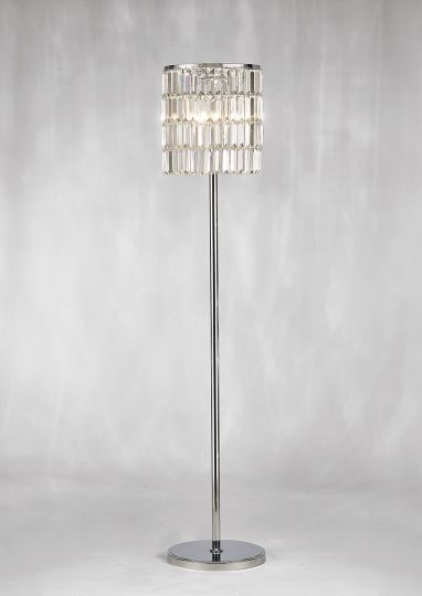 Diyas IL30179 Torre Crystal Curtain Floor Lamp 5 Light Polished Chrome