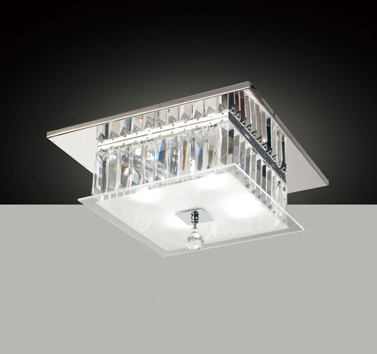 Diyas IL30245 Tosca Ceiling Square 4 Light Polished Chrome/Glass/Crystal