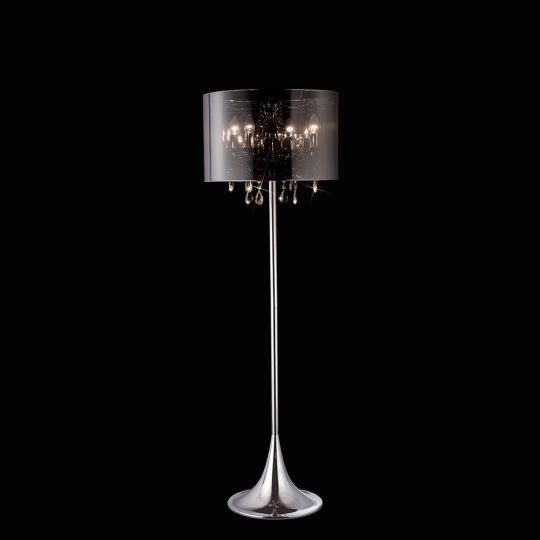 Diyas Lighting - Trace Floor Lamp 4 Like Polished Chrome/Pvc/Crystal - IL30463