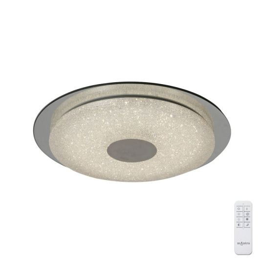 Mantra Virgin Sand Ceiling 45cm Round 18W LED 2700-6500K Tuneable 1680lm Remote Control White/ Diamond 3yrs Warranty
