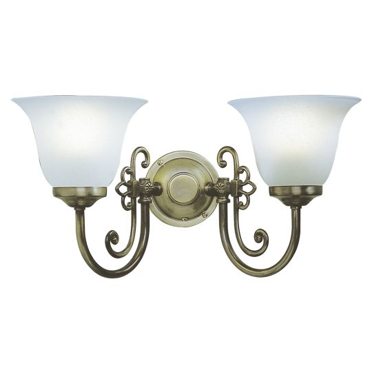 Dar Lighting Woodstock Double Wall Bracket Antique complete with Glass WOO0985