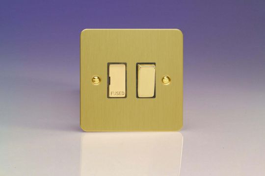 VARILIGHT Lighting - 1 GANG (SINGLE), 13 AMP SWITCHED FUSED SPUR ULTRA FLAT BRUSHED BRASS - XFB6D