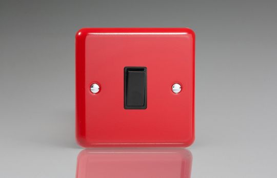 Varilight Pillar Box Red 1-Gang 10A Intermediate Rocker Switch (XY7B.PR)