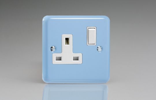 Varilight Duck Egg Blue 1-Gang 13A Double Pole Switched Socket  (XY4W.DB)