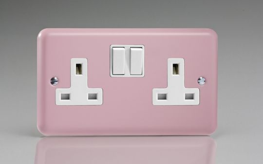 Varilight Rose Pink 2-Gang 13A Double Pole Switched Socket (XY5W.RP)