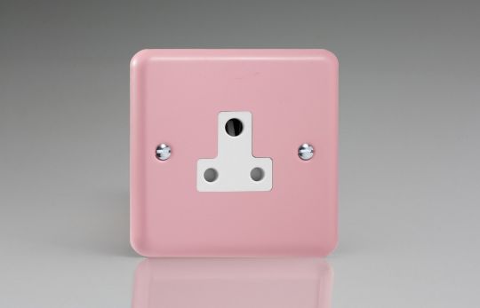 Varilight Rose Pink 1-Gang 5A Round Pin Socket  (XYRP5AW.RP)