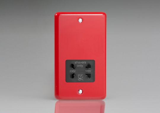Varilight Pillar Box Red Dual Voltage Shaver Socket 240V/115V 240V/115V (XYSSB.PR)