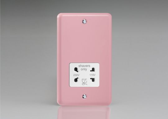 Varilight Rose Pink Dual Voltage Shaver Socket 240V/115V 240V/115V (XYSSW.RP)