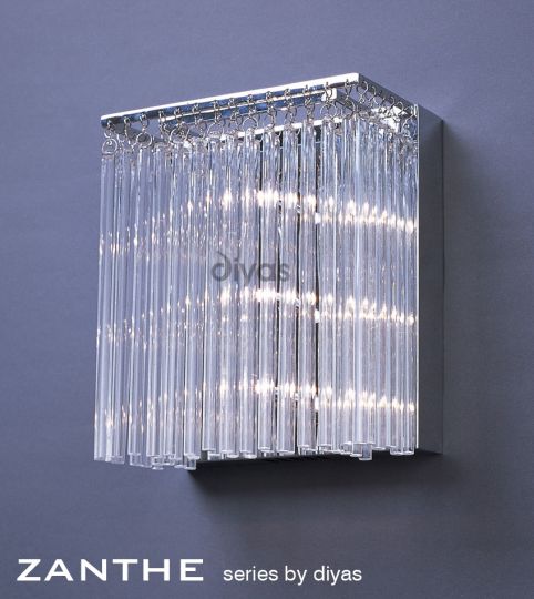Diyas Lighting IL30011 - Zanthe Wall Lamp 3 Light Polished Chrome/Clear Glass