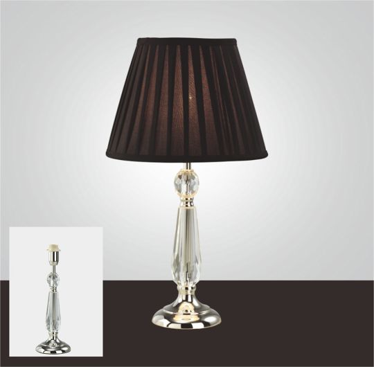 Diyas IL11006 Zina Crystal Table Lamp Without Shade 1 Light Silver Finish