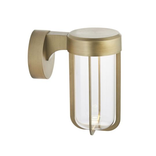 Blackstone Miliston 1 lt 180mm x 208mm x 110mm Non Automatic Wall Light Finished In Brushed Gold Finish & Clear Glass